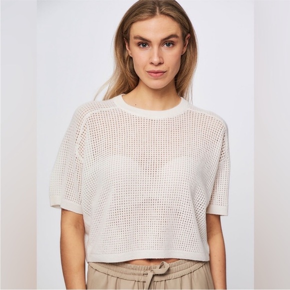 NWT Noname Cashmere Amelia Mesh Open-Knit
Top in cream/off white Sz M - Picture 3 of 8